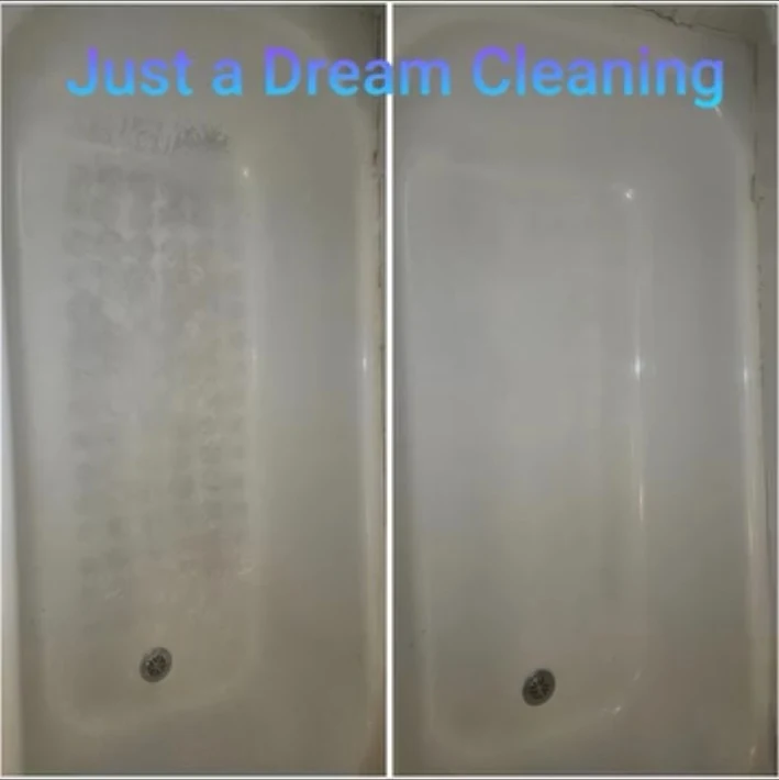 Before and after shower cleaning results